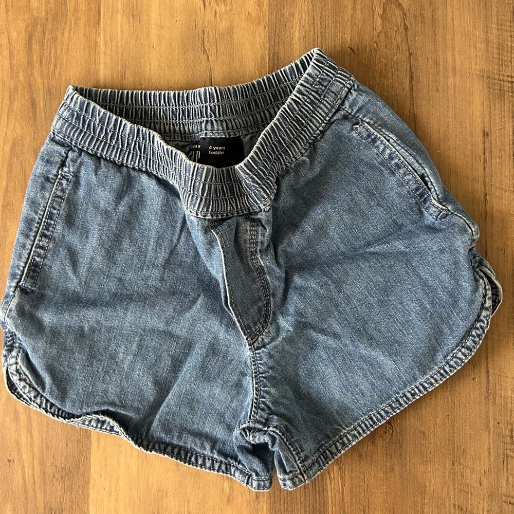 GAP Blue Jean Shorts with Elastic Waistband